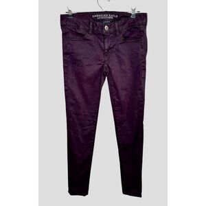 American Eagle Super Stretch AEO Sateen Jegging Purple Pants Womens Jeans Size 4